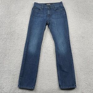 Rude Jeans Mens 28x32 Blue Slim Straight Solid 100% Cotton Denim Casual Pants